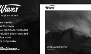 Waves – Fullscreen Video One-Page WordPress Theme