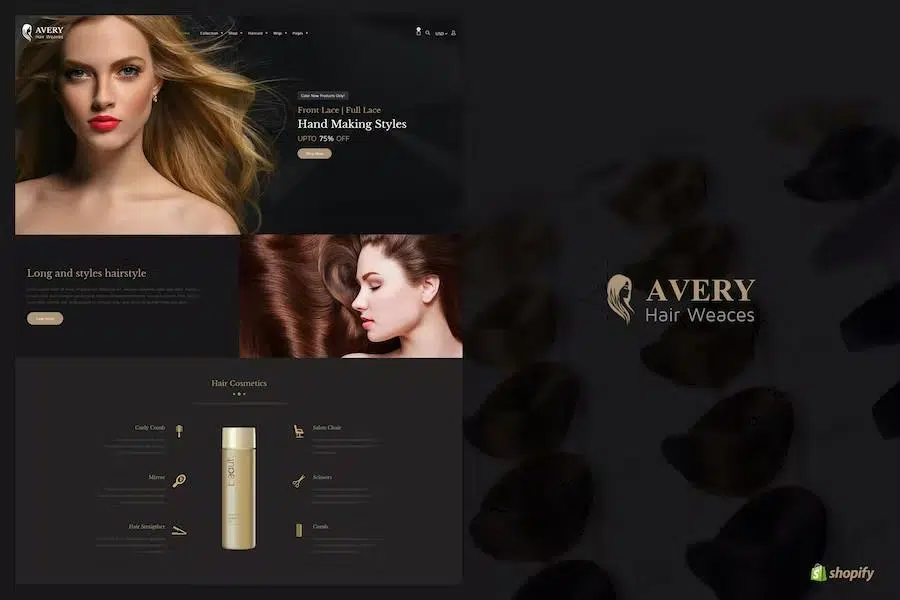 Avery – Hair Wig, Extension Shopify Theme