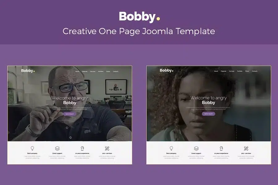 Bobby – Creative One Page Joomla Template