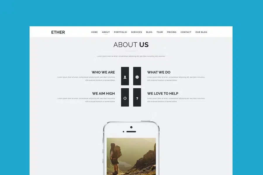 Ether – One Page Joomla Template
