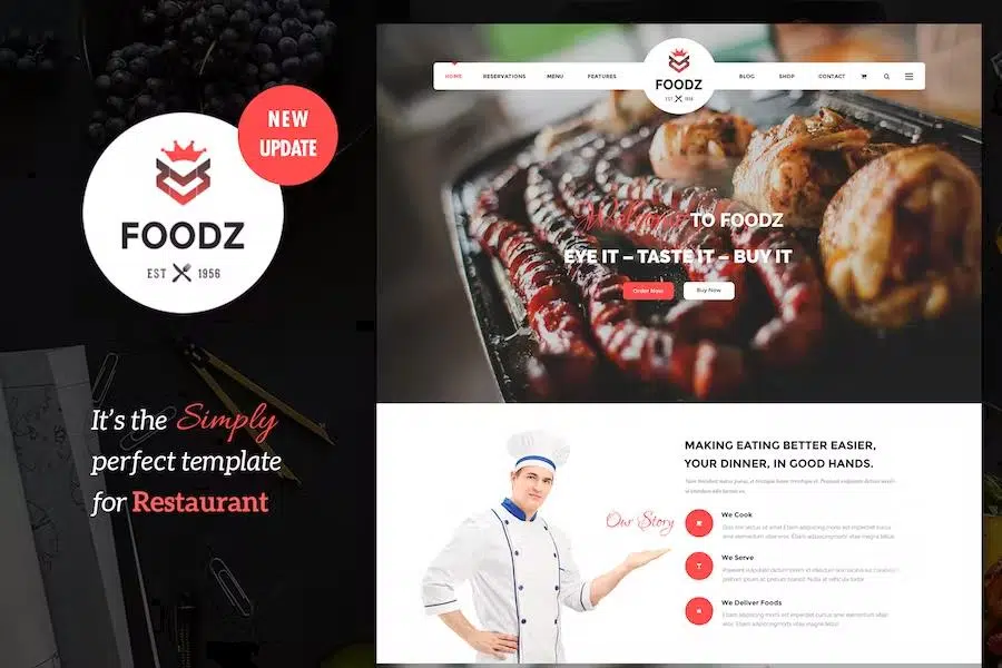 Foodz – Restaurant, Spa & Salon Joomla 4 Template