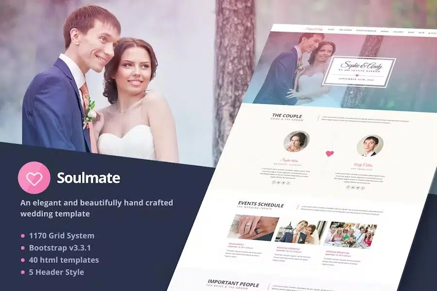 Soulmate – Responsive Bootstrap 3 Wedding Template