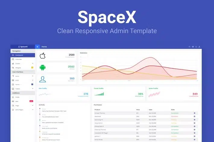 SpaceX – Bootstrap Admin Template