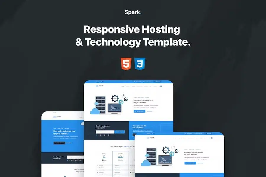 Spark – Responsive Hosting, Domain and Technology Template