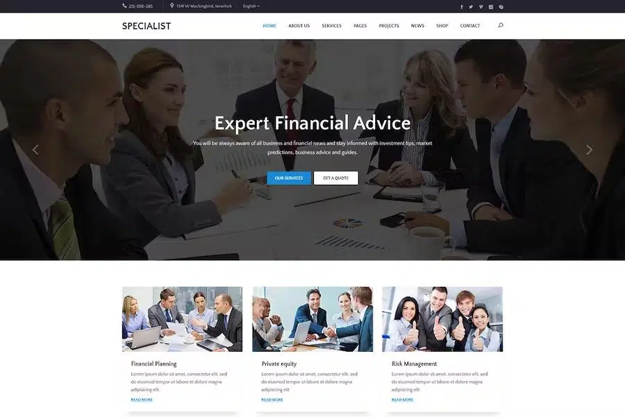 Specialist – Multipurpose Business & Financial, Consulting, Accounting, Broker HTML Templates