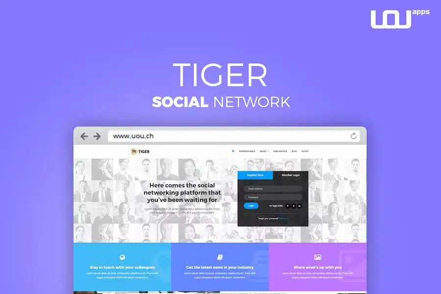 Tiger – Corporate Social Network Template