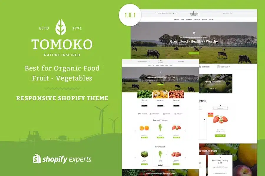 Tomoko – Organic Food Fruit Vegetables Responsive Shopify Theme