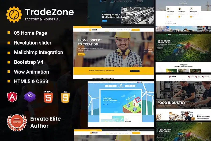 TradeZone – Industry One Page Angular Template