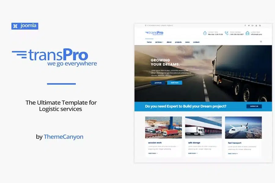 TransPro – Transport & Trucking Logistics Joomla Template
