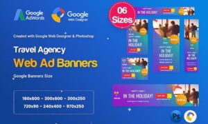 Travel Agency Banners Ad D57 – GWD & PSD