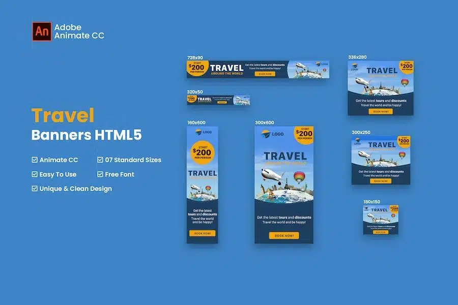 Travel Banner Ad HTML5 – Animate CC