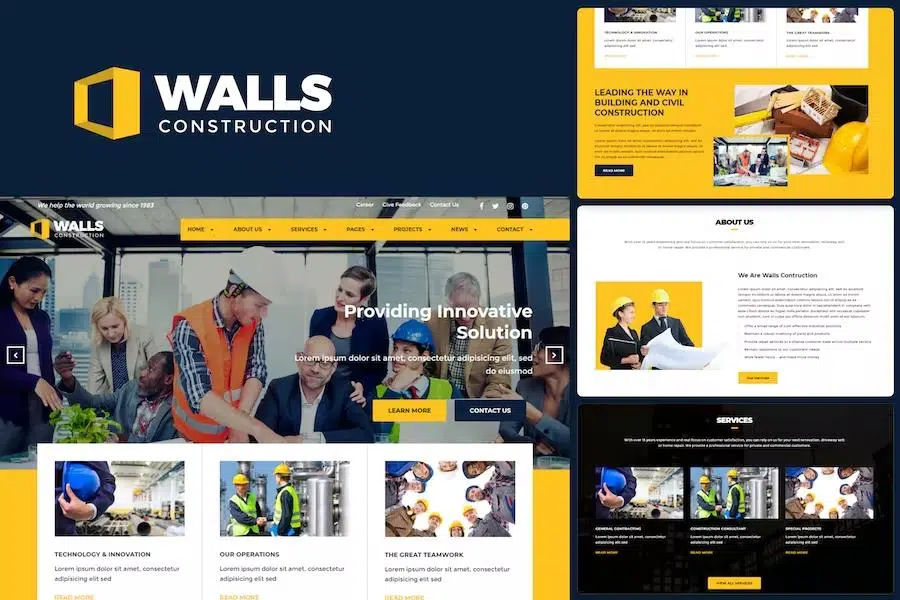 Walls – Construction HTML Template