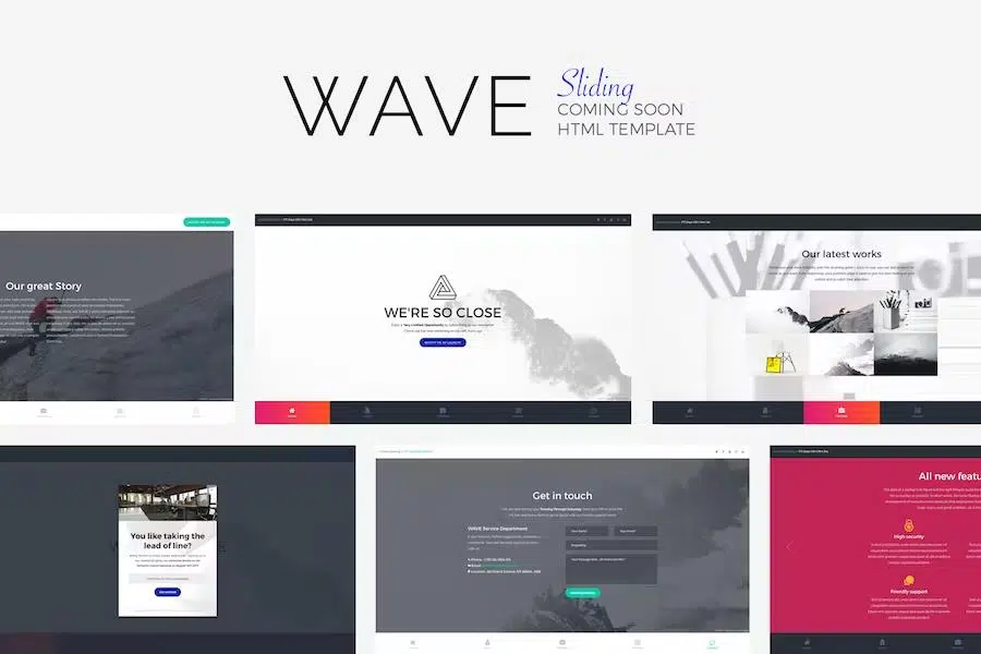 WAVE – Sliding Coming Soon Template