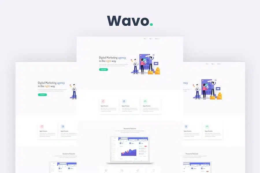 Wavo – Responsive Bootstrap SaaS, Startup & WebApp Template