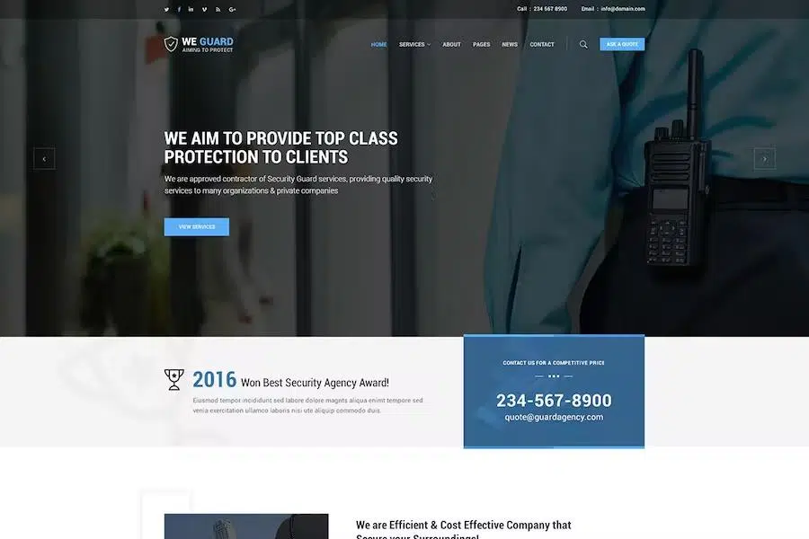 We guard – Security HTML Template