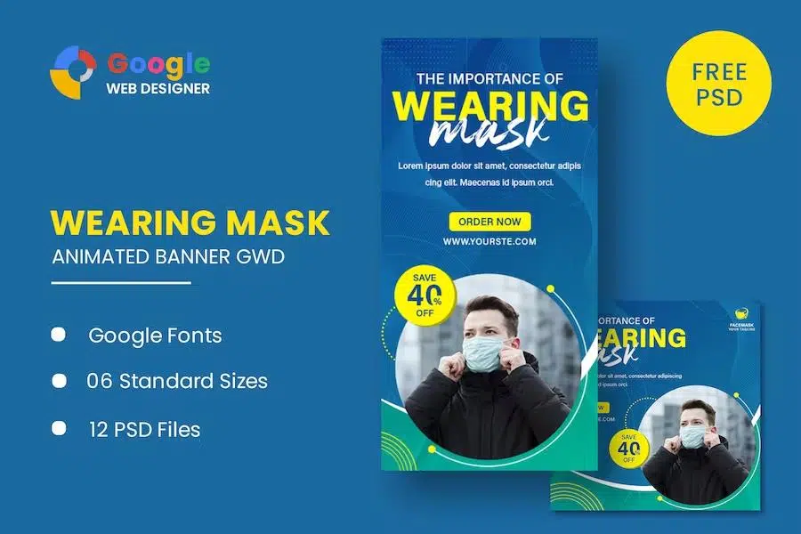 Wearing Mask Animated Banner GWD