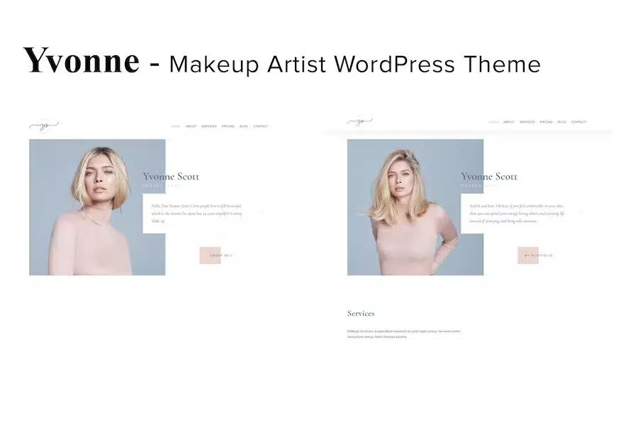 Yvonne – Makeup Artist WordPress Theme