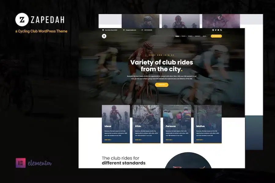 Zapedah – Cycling Club WordPress Theme