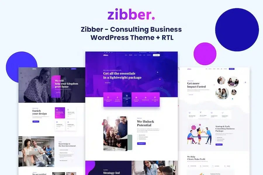 Zibber – Consulting Business WordPress Theme + RTL